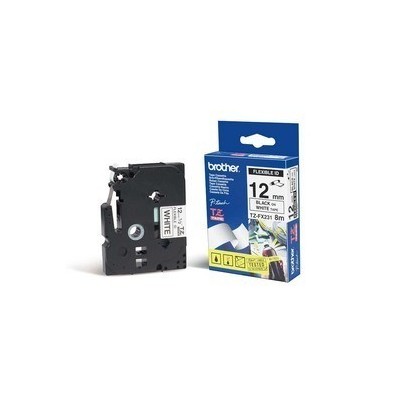 NASTRO LAM. FLESSIBILE TZE-FX231 12MMx8MT NERO/BIANCO