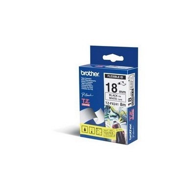 NASTRO LAM. FLESSIBILE TZE-FX241 18MMx8MT NERO/BIANCO