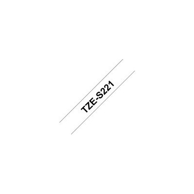 NASTRO BROTHER TZe-S221 9MMx8MT NERO/BIANCO ADESIVO RESISTENTE
