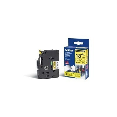 NASTRO BROTHER TZ-eS641 18MMx8MT NERO/GIALLO ADESIVO RESISTENTE