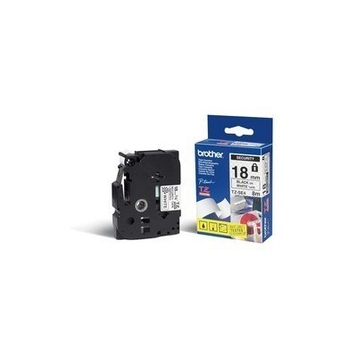 NASTRO DI SICUREZZA TZE-SE4 18MMx8MT NERO/BIANCO