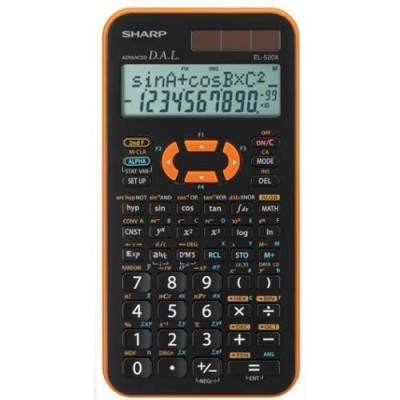 CALCOLATRICE SHARP CON   BORDI ARANCIONI EL-520XB