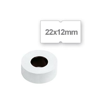 10 ROTOLI DA 1000 ETICHETTE 22X12 BIANCHE PERM. ART.165 X LEBEZ 200
