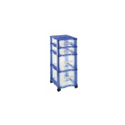 CARRELLO 4 CASSETTI 40X29X70 BLU