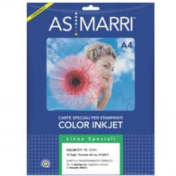 CARTA INKJET A4 10FG TRASFERIMENTO TERMICO x TESSUTI CHIARI AS MARRI