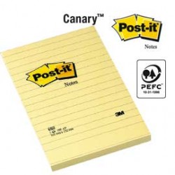 BLOCCO 100fg Post-it 102x152mm GIALLO A RIGHE 660