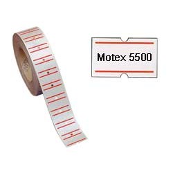 ROTOLO 1000 ETICHETTE 20X12 BIANCHE RIGATE PERM.TOWA GS-GM-MOTEX 5500