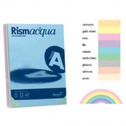 CARTA RISMACQUA 200GR A4 125FG ASSORTITO IN 5 COLORI FAVINI