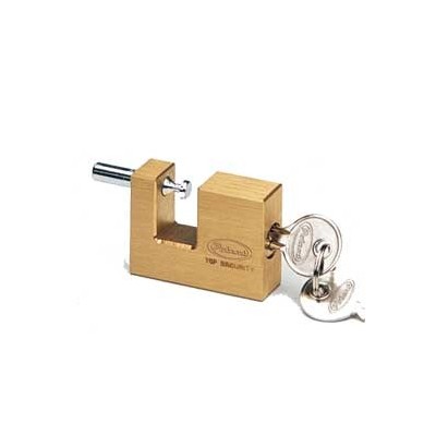 Lucchetto corazzato per sarracinesca in ottone massiccio 50MM dim 77X50X16,5mm