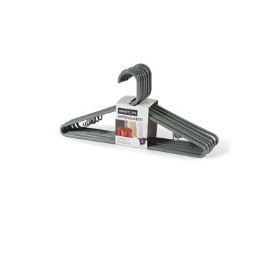 Set 8 Appendini in plastica grigio cenere Zeta