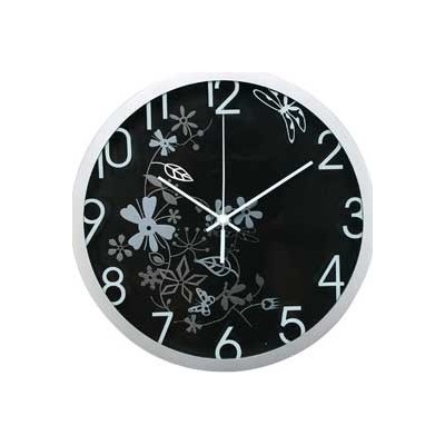 OROLOGIO DA PARETE  30,5CM FLOWERS NERO METHODO