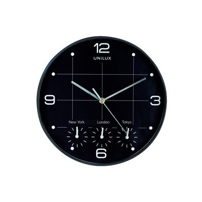 Orologio da parete 30,5cm con 4 fusi On Time Unilux