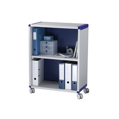 CARRELLO TROLLEY C/RUOTE GRIGIO FINITURE BLU