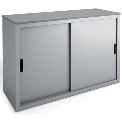ARMADIO BASSO IN METALLO A 2 ANTE 120X45X87 GRIGIO