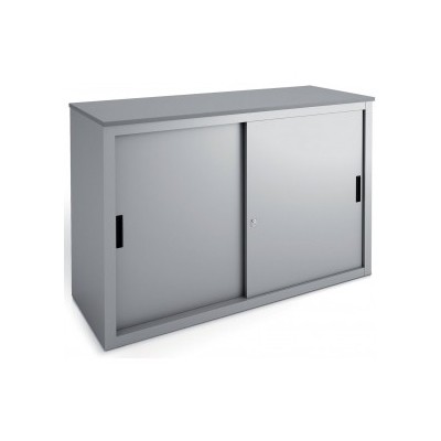 ARMADIO BASSO IN METALLO A 2 ANTE 180X45X87 GRIGIO