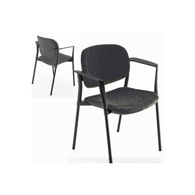 POLTRONCINA VISITATORE Step NERO c/bracc. - Conf da 2 pz.