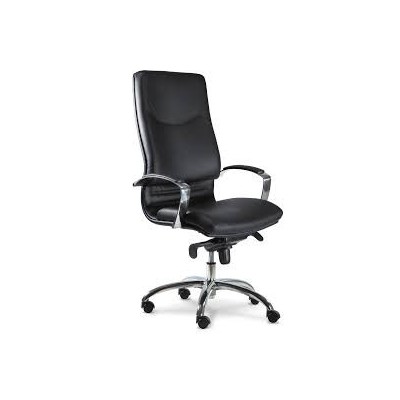 POLTRONA PRESID. MOV.OSC.BASE ALLUMINIO ECOP.NERA