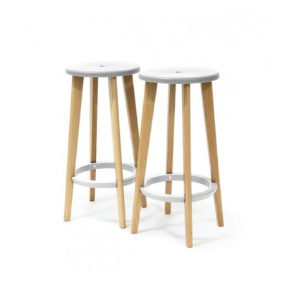 02500 SGABELLO WOODY H76 CM BIANCO