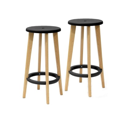 02501 SGABELLO WOODY H76 CM NERO