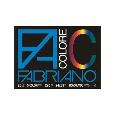 BLOCCO FABRIANO 5  COLORI 25FG 24X33 220GR.
