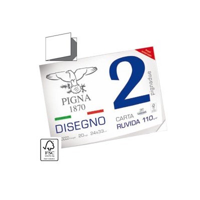 BLOCCO DISEGNO PIGNA2 24x33cm 4 angoli 20fg 110gr ruvido