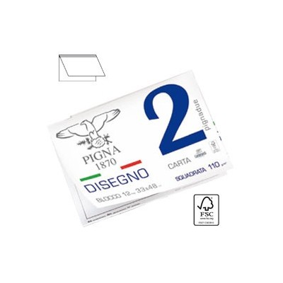 BLOCCO DISEGNO PIGNA2 33x48cm collato 12fg 110gr liscio squadrato