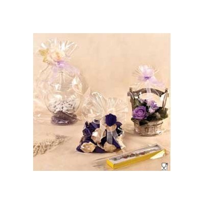 100 BUSTE TRASPARENTI CRYSTAL 12x37+7cm c/fondo quadro