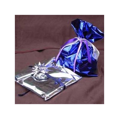 25 BUSTE REGALO IN PPL METAL LUCIDO 40x60cm ARGENTO senza patella adesiva