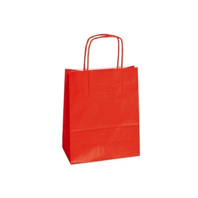 25 SHOPPERS CARTA KRAFT 22X10X29CM TWISTED ROSSO
