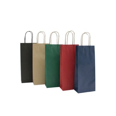 20 SHOPPERS CARTA BIOKRAFT 16X8X38CM PORTABOTTIGLIE VERDE