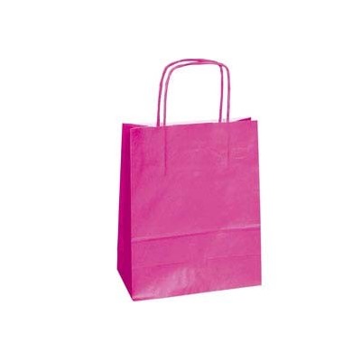 25 SHOPPERS CARTA KRAFT 18x7x24CM TWISTED MAGENTA