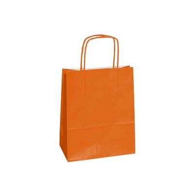 25 SHOPPERS CARTA KRAFT 18x7x24CM TWISTED ARANCIONE