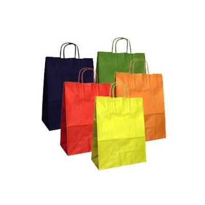 Blister 25 shoppers carta kraft 22X10X29cm twisted colori assortiti