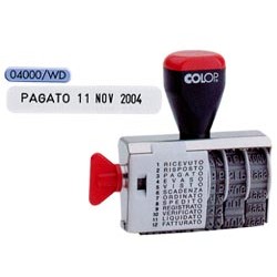 TIMBRO DATARIO POLINOMIO 12 DICITURE 4MM 04000WD (BLISTER) COLOP