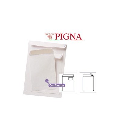 500 BUSTE A SACCO BIANCHE 230X330MM C/FINESTRA 100GR ADESIVA COMPETITOR
