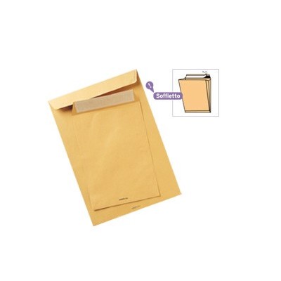 250 BUSTE A SACCO AVANA 190X260X40MM CON SOFFIETTI E STRIP MONODEX