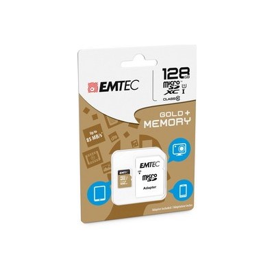 MICRO SDXC EMTEC 128GB CLASS 10 GOLD + CON ADATTATORE