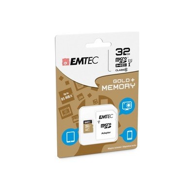 MICRO SDHC EMTEC 32GB GOLD + CON ADATTATORE