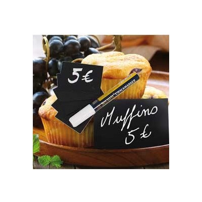SET 20 TARGHETTE NERE A8-5,2x7,4cm Securit