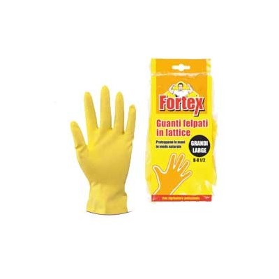 BLISTER 2 GUANTI FORTEX M.MEDIA GOMMA DA CUCINA FELPATI