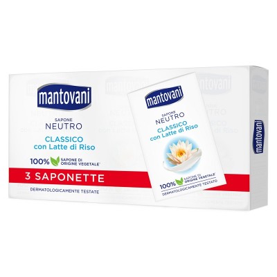 SET 3 SAPONETTE MANTOVANI CLASSICA CON LATTE RISO