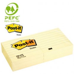 BLOCCO 100fg Post-it 76x127mm GIALLO A RIGHE 635