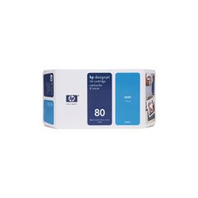 CARTUCCIA A GETTO DINCHIOSTRO HP N.80 CIANO 350ML