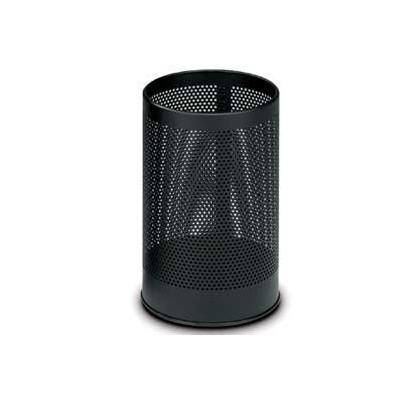 CESTINO TONDO 15LT NERO IN METALLO FORATO