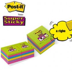 BLOCCO 90foglietti Post-itSuper Sticky 76x76mm ULTRACOLOR 654-12SSUCC