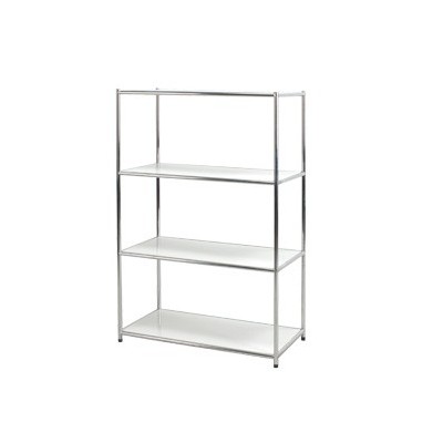 LIBRERIA 4 RIPIANI ACCIAIO/BIANCO 80x40cm - H120cm Easy System