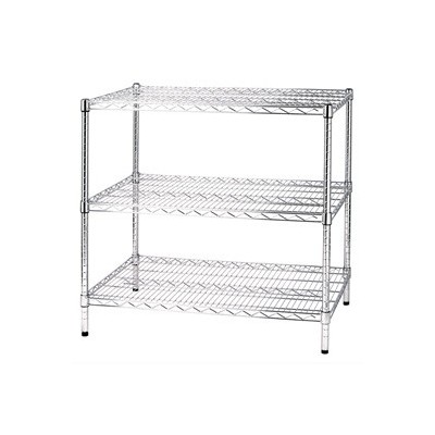 SCAFFALE 3 RIPIANI IN ACCIAIO CROMATO 60x60cm - H90cm ARCHIMEDE Kit ROBUSTO