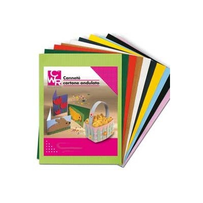 SET 10FG CARTONCINO ONDULATO 50X70CM CANNETE colori assortiti CWR