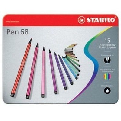 SCATOLA IN METALLO 15 PENNARELLI STABILO Pen 68