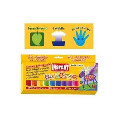 TEMPERA SOLIDA PLAYCOLOR 12 COLORI in STICK da 10GR